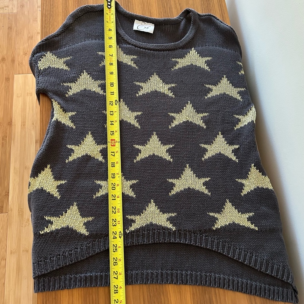 ⭐️ Eve Sweter Cotton Dark Grey Gold Stars Women’s Size S - Picture 5 of 8